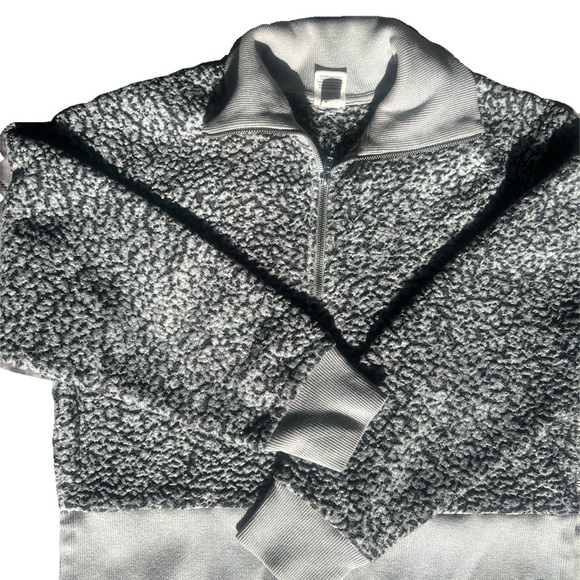 PINK Victoria's Secret Tops - PINK Victoria's Secret Textured Gray Zip-Up